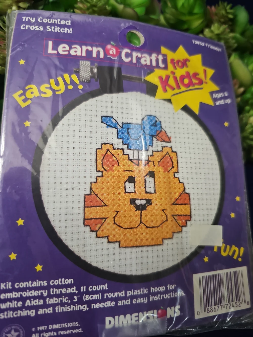 Learn a Craft for Kids Orange Cat Cross Stitch Kit , Sealed
